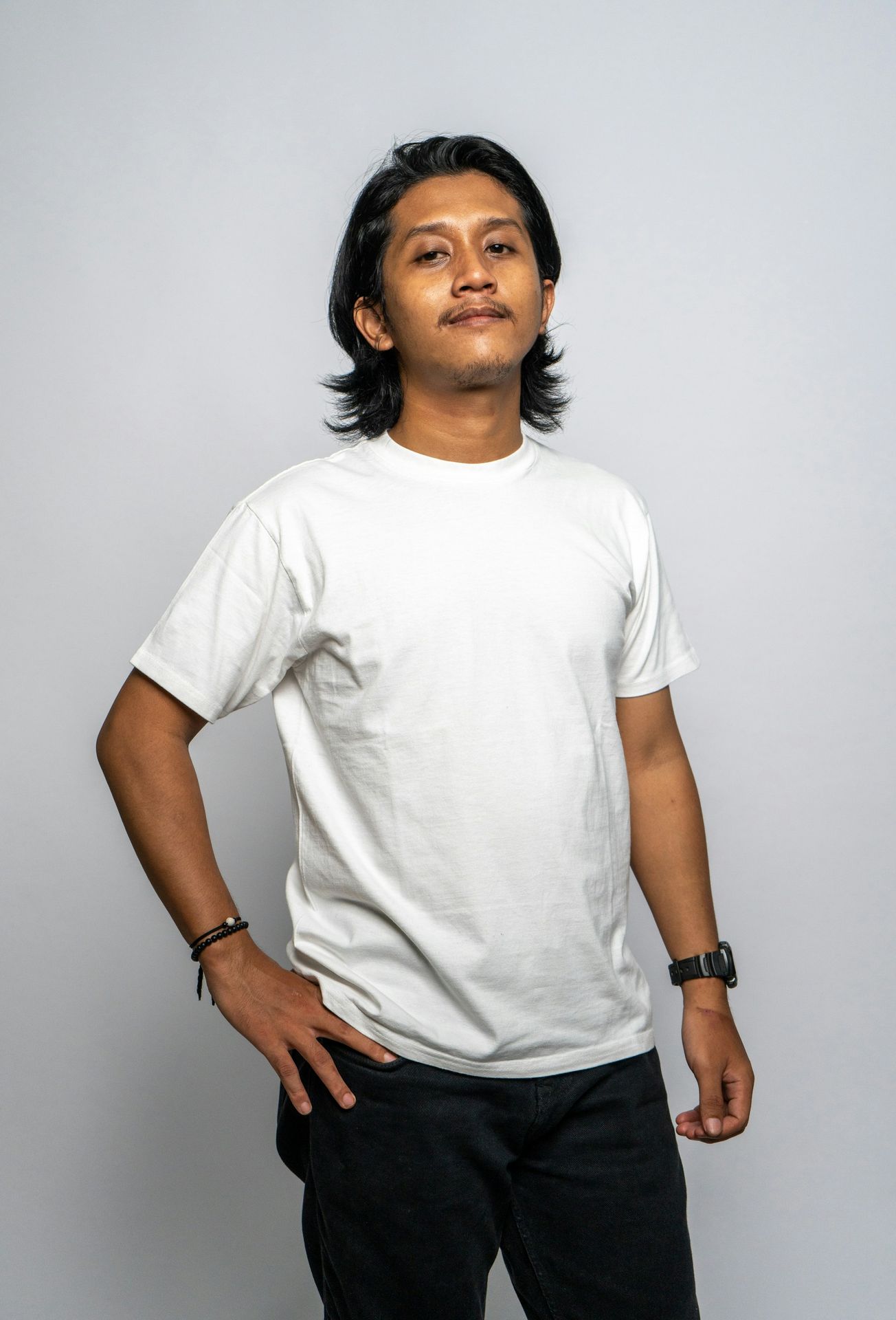 a man with long hair